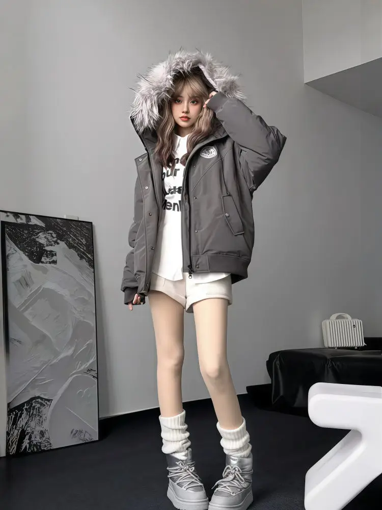 

Parkas Street Womens Winter Durable Puffer Warm Full-Zip Fabric Baffled Seam Adjustable Slim-Fitting Soft Waterproof Turtleneck