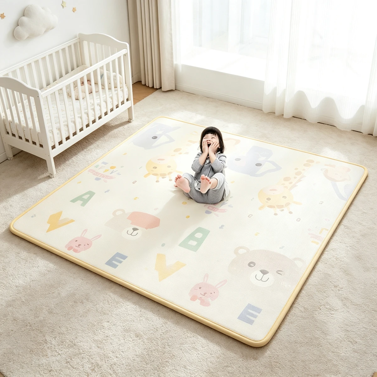 Non-toxic Crawling Play Mats Baby Activity Gym Room Mat Baby Activities Double Sided Pattern EPE Game Mat for Children's Mat Rug