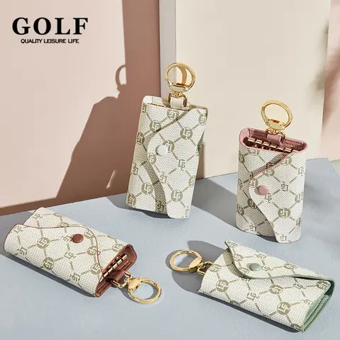 여성용 골프 키 거치대 핑크 가죽 키 카드 가방, 집 키 커버, 키체인 가방, 박스 보관, 바지, 휴대용, 집 키 케이스