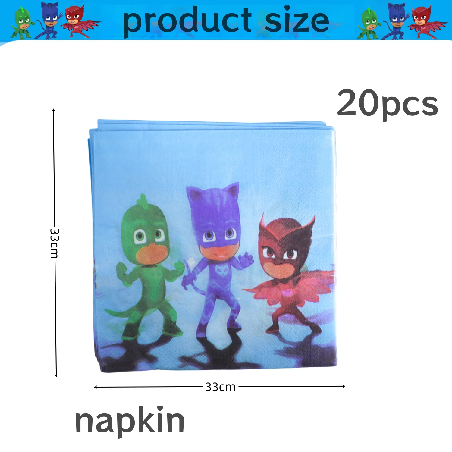 PJ Masks Birthday Party Decor Connor Disposable Tableware Tablecloth Plate Gift Bag Amaya Ballon Baby Shower Kids Party Supplies