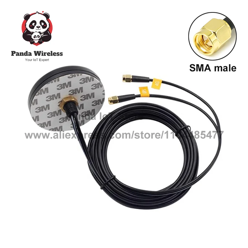 เสาอากาศตู้ 4G+GPS 1 ชิ้น 1-5 เมตร 700-960/1700-2700MHZ หัวต่อ SMA ตัวผู้ GPS GNSS สำหรับรถบัส รับสัญญาณดาวเทียม ระบุตำแหน่ง นำทางรถยนต์