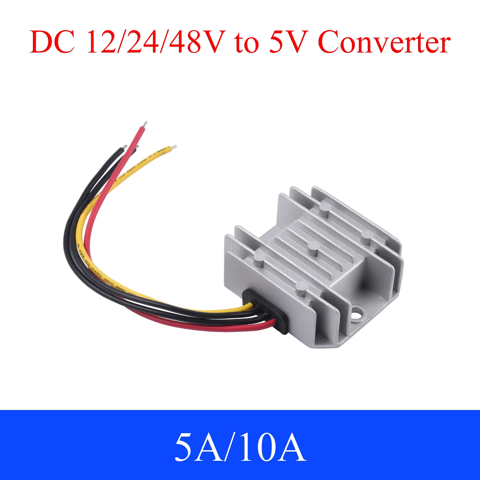 DC 12V/24V/48V to 5V Power Converter 5A 10A 25W 50W Buck Regulator Step Down Voltage Supply Module For Car