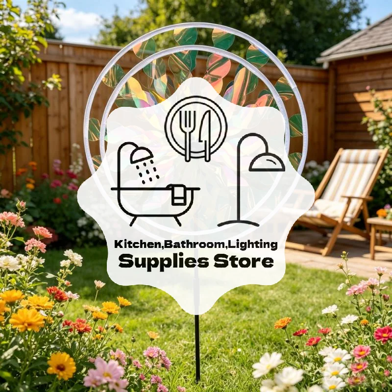 Colorful Reflective Ball Windmill Rainbow Effect Durable Plastic Jade Garden Outdoor Decoration Ornaments