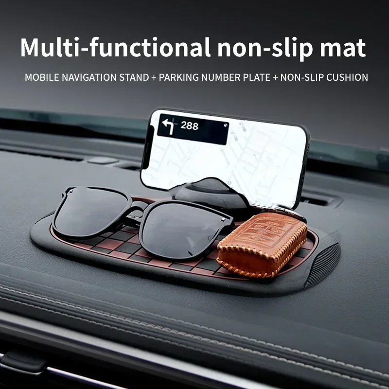 

Car Non Slip Dashboard Mat Anti-skid Rubber Pad Mobile Phone Sunglasses Multifunction Holder Accessories Interior Automobiles