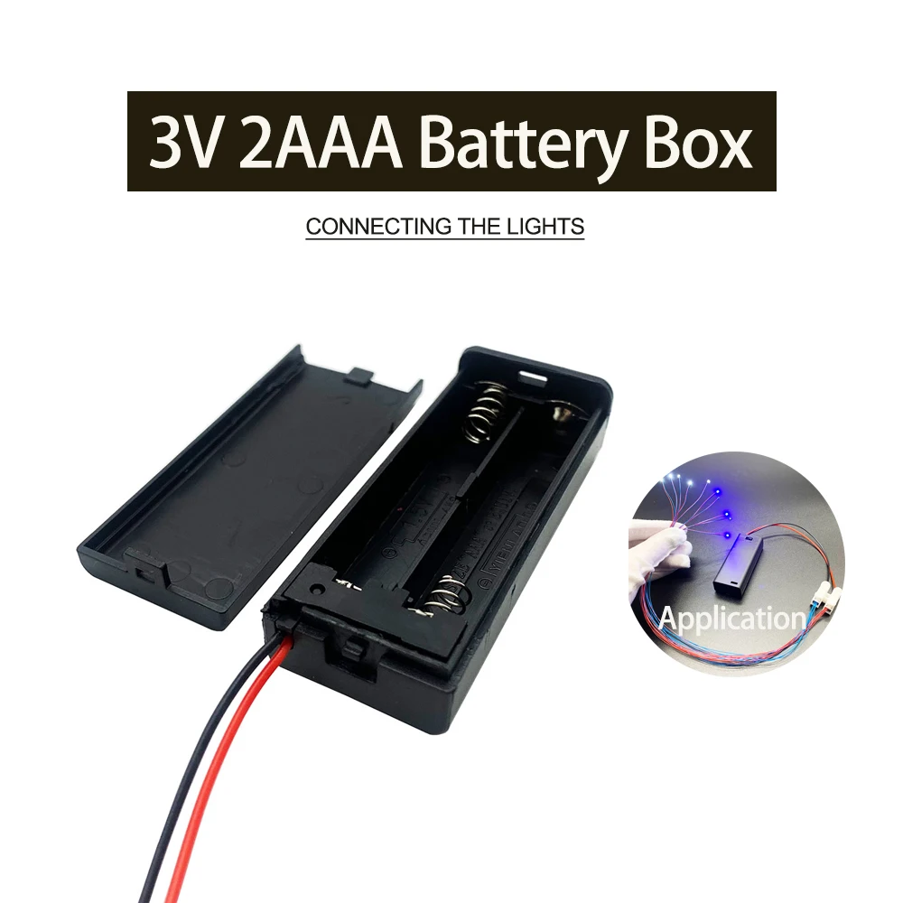 1pc/2pcs 3V Battery Box for 2XAAA Train Sand Table LED Light Wiring Model Transformation for DIY Model Making Without Smd Light