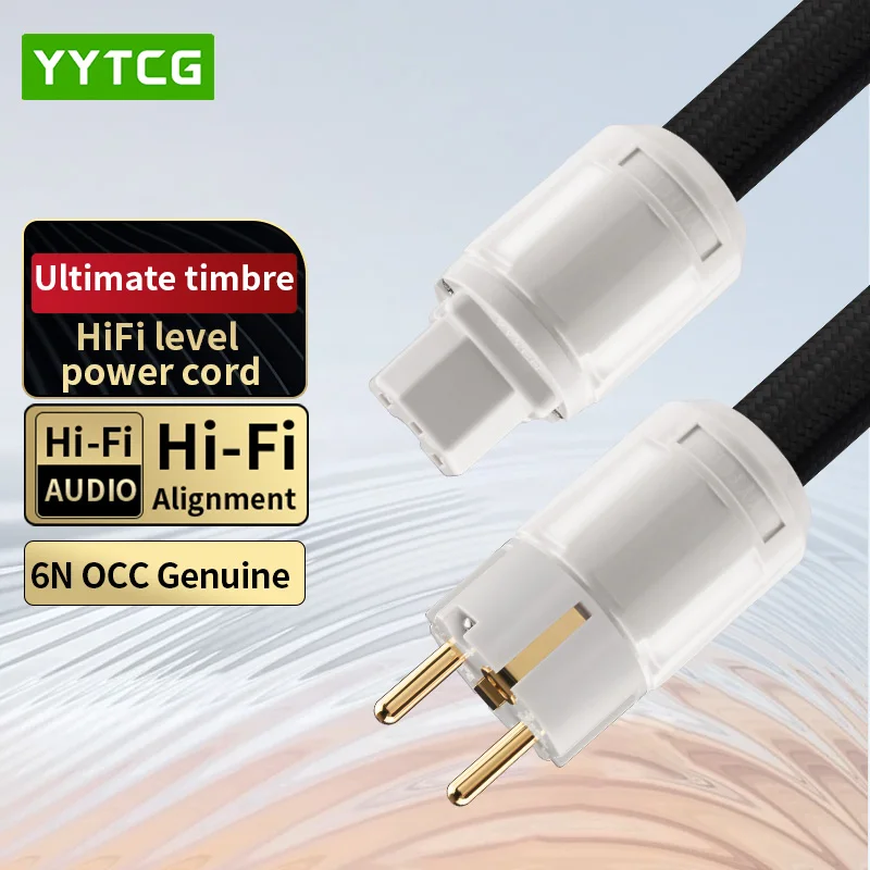 

YYTCG High fidelity Power Cord High quality 6N OCC High fidelity Audio EU/US Plug Adapter Connector AC power cord for CD decoder