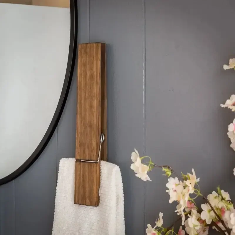 Wäsche klammer Badet uch halter Wand halterung Kleiderbügel Kappe kreative Holz handtuch clip Wand Badet uch halter