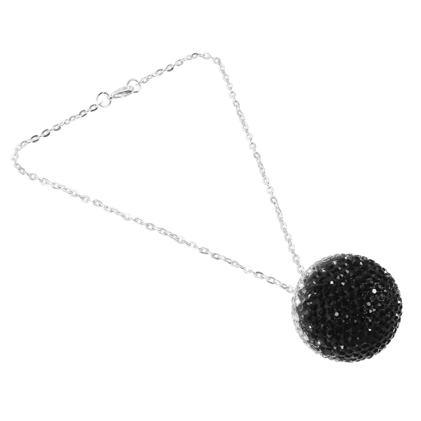 

Crystal Ball Car Charm Rearview Mirror Polymer Clay Bling Hanging Accessories Black Gradient Full Drill Car Decoration