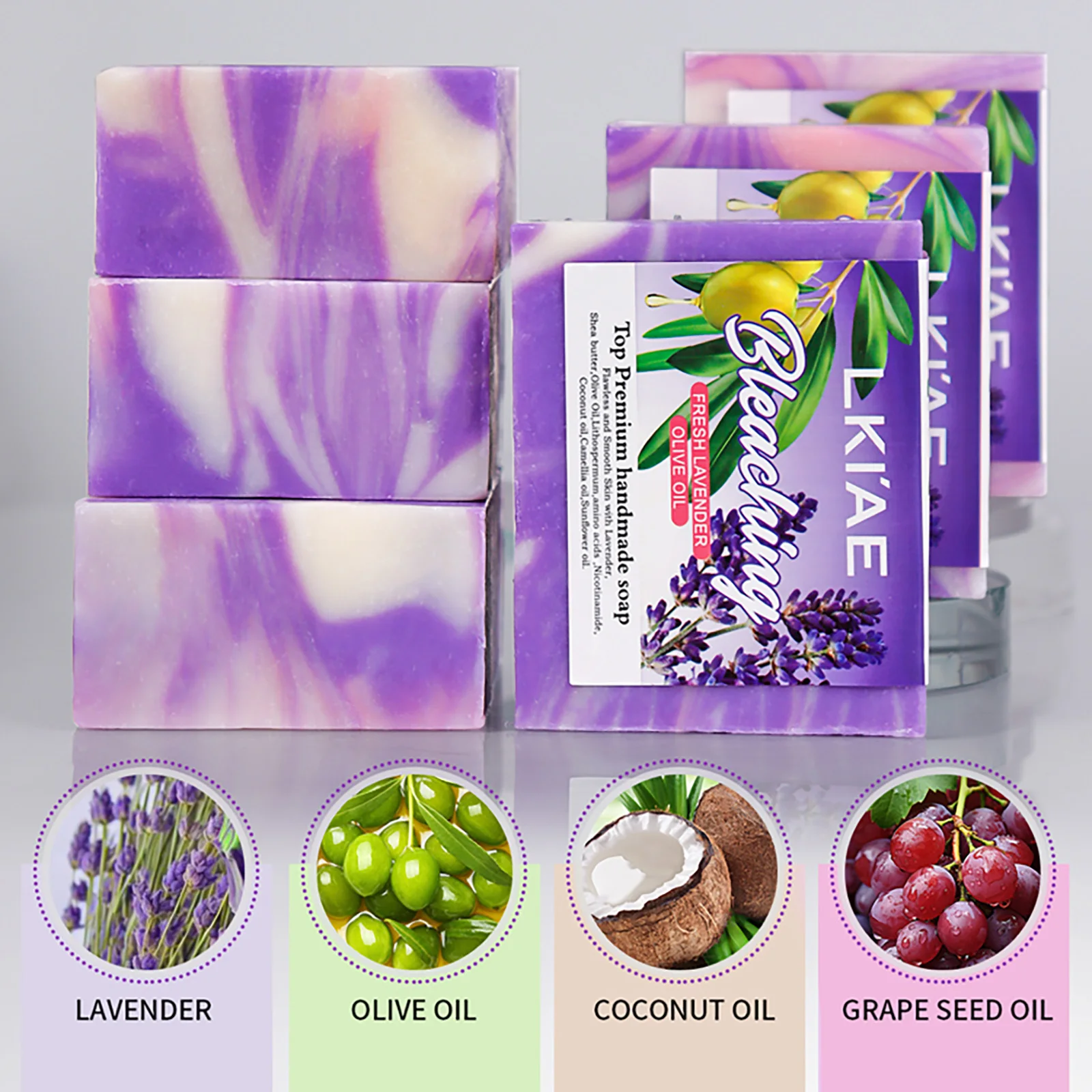 Manufacturer 5 Days Anti Acne Brightening Pure Lavender Essential Oil Gluta Face Whitening Handmade Lavender Soap For Black Skin