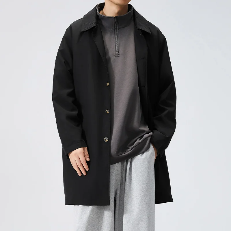 

Весенне-осенний мужской плащ, мужская повседневная утепленная куртка с капюшоном, ветровка, стильная верхняя одежда для работы, офисная куртка