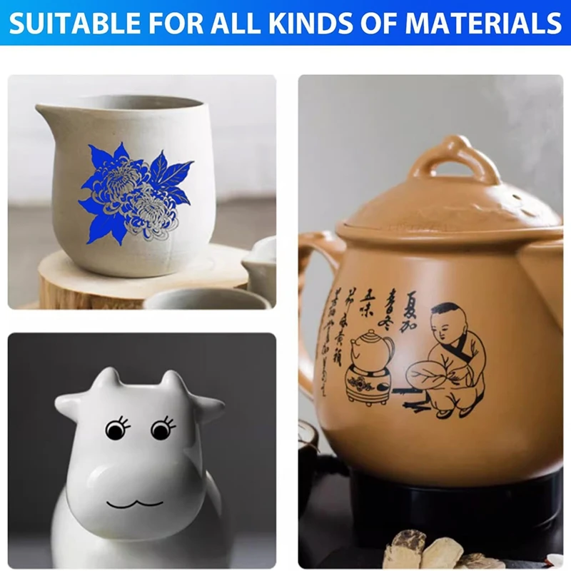 ABJI-4 Pieces Engraving Marking Paper Color Marking Paper Tape Scraper For Fiber Marking And Engraving Ceramic Glass