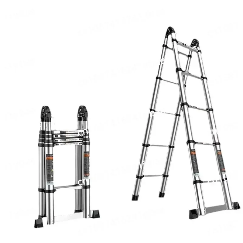 5M Foldable Ladders Stable telescopic ladder Multi Purpose Industrial Herringbone Straight Ladder step New