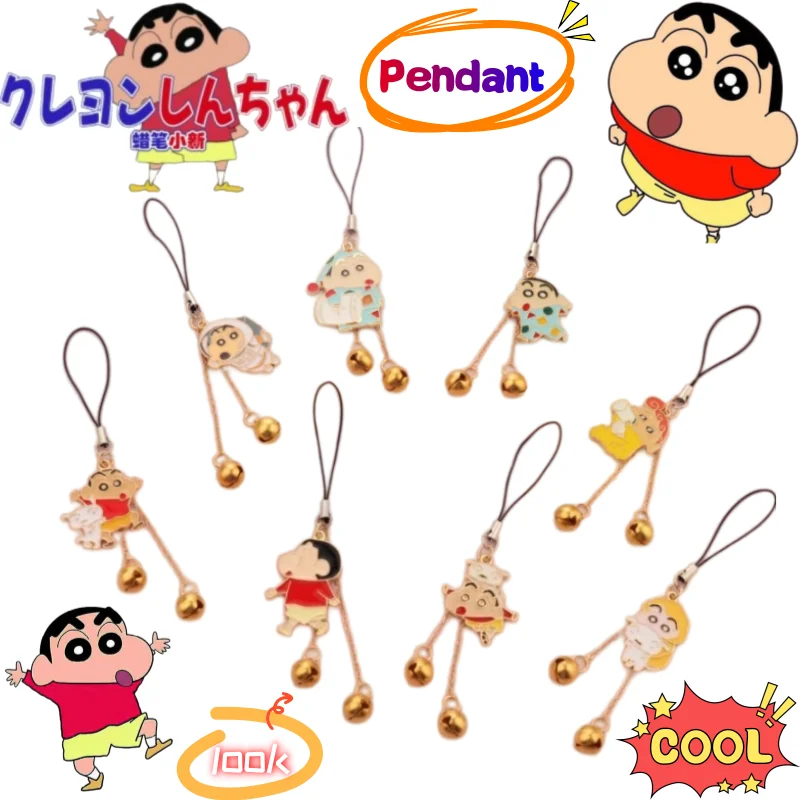 

New Crayon Shin-chan Nohara Shiro Lanyard High Color Value Anime Cartoon Doll Men's and Women's School Bag Mobile Phone Pendant