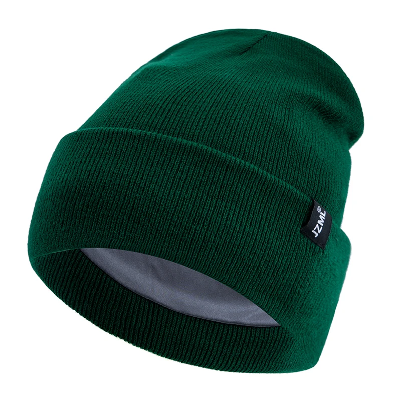 Neue Stil JZML Brief Plüsch Satin Gefüttert Antistatische Beanie Hut Herbst & Winter Hüte Für Männer Und Frauen Outdoor gestrickte Hüte – Detail 14