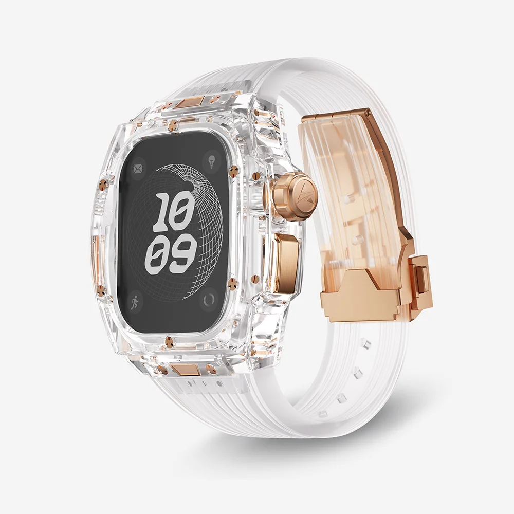 Luxury Modification Kit for Apple Watch Ultra 2 49mm Transparent Case for iWatch Ultra 49 MM Rubber Band Mod Kit