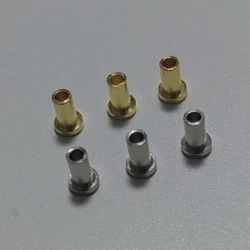 50PCS Gold Plated Uninsulated 2mm PCB Jack Rigid Socket for PCB Mount solder type press-in machined brass socket