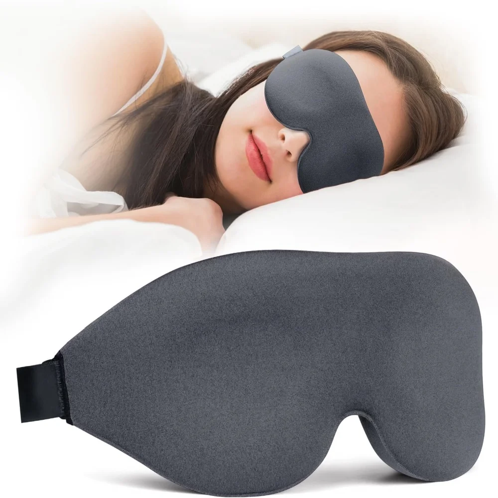 Unisex 3D Contoured Sleeping Mask Groove Molded Design Memory Foam Light Blocking Eyemask Soft Comfortable For Travel Yoga Nap