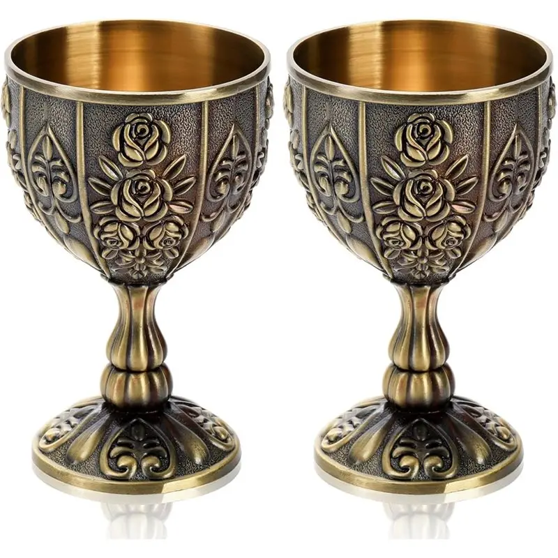 ABZV-caliza de copa hecha a mano resistente, copa de vino grabada Vintage, vasos de chupito de recipiente para beber seguros para alimentos de 3,4 OZ para decoración del hogar