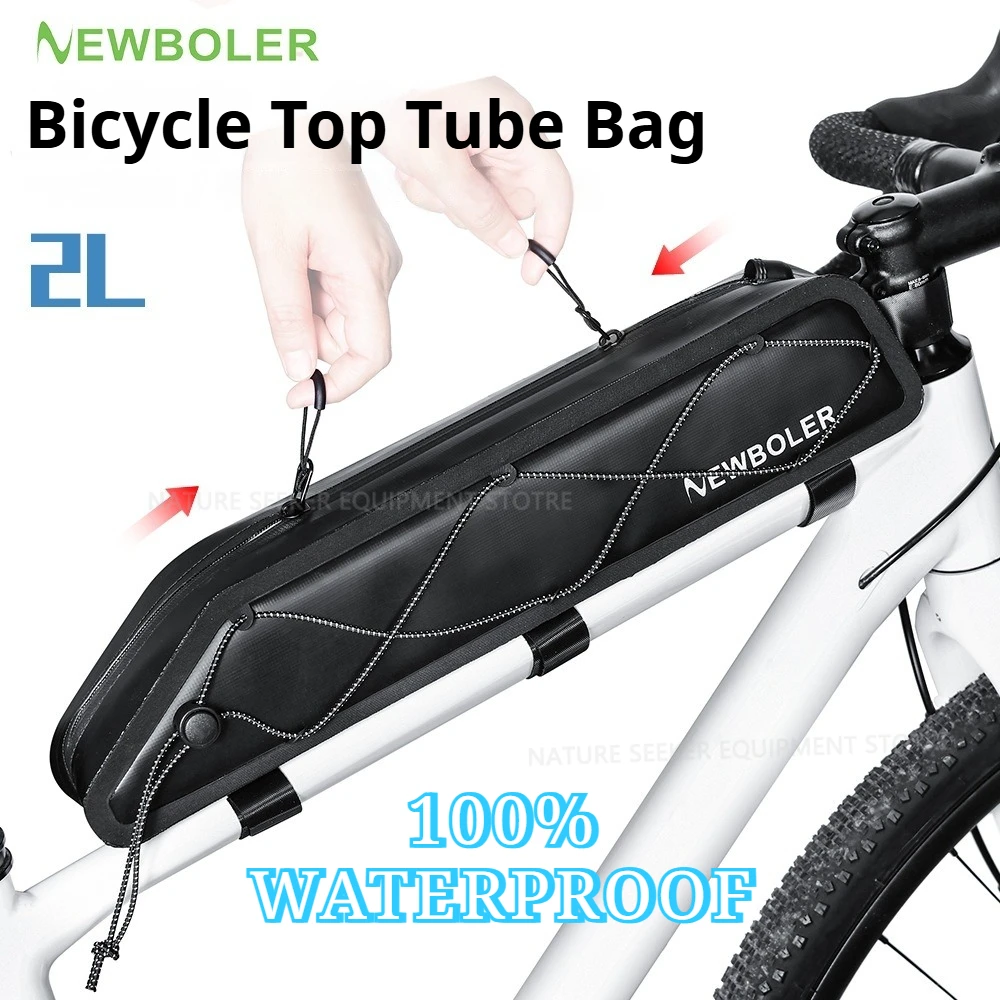 

NEWBOLER Bicycle Top Tube Bag Waterproof Bike Front Frame Pouch MTB Road Bike Tool Bags Cycling Bicycle Accessories 2L