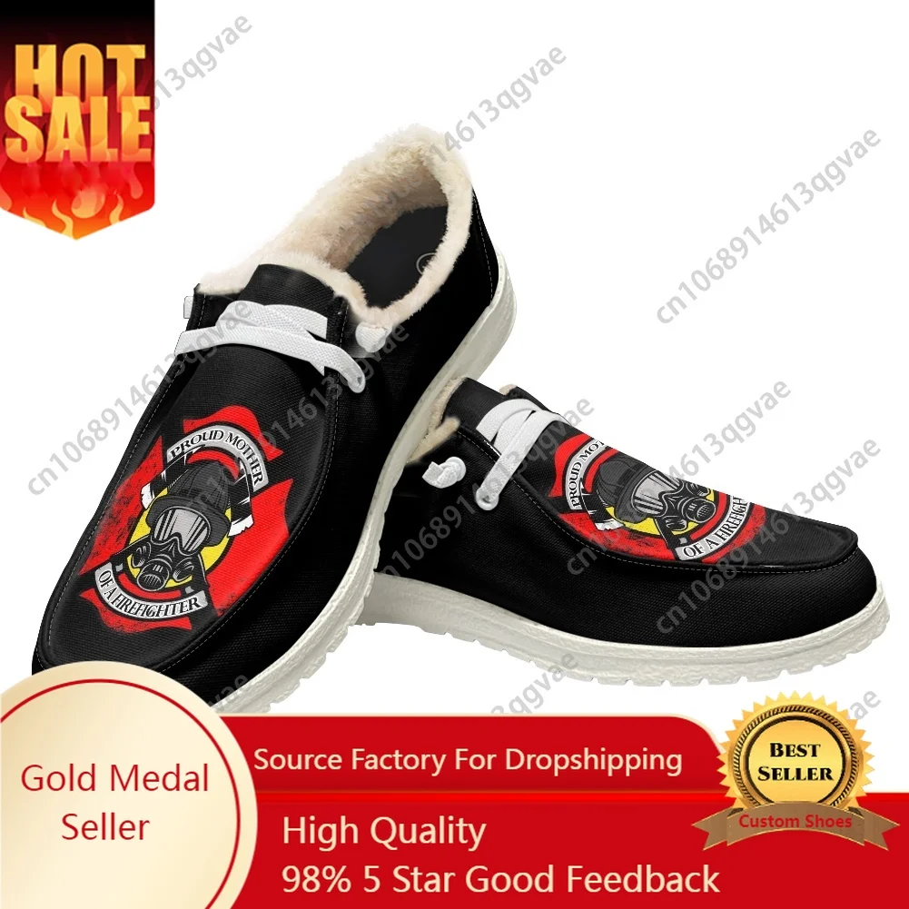 

Firefighter House Fire Rescue Casual Shoes Plush Flat Shoe Men Woman Breathable Outdoor Lightweight Footwear Custom Made Shoe