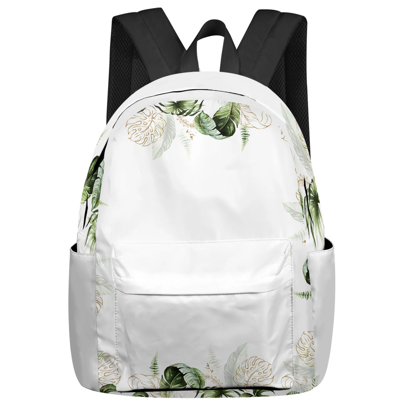 

Watercolor Palm Green Leaves Green Plant Backpacks Teenagers Student School Bags Laptop Backpack Men Women Female Travel Mochila