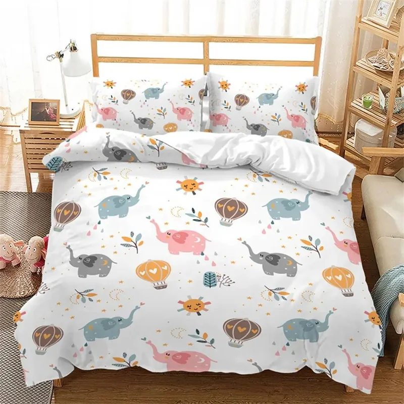 

3D Cartoon Pigs Cats Bedding Set Cute Animals Duvet Cover Double Queen King Twin Full Size Kids Girls Polyester Duvet Cover Set
