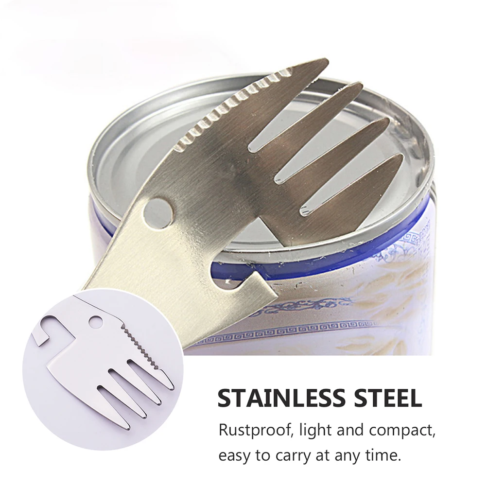 

2 Pcs Fork Stainless Steel Cutlery Utensil Tableware Multifunctional Spork Spoon Camping Miss