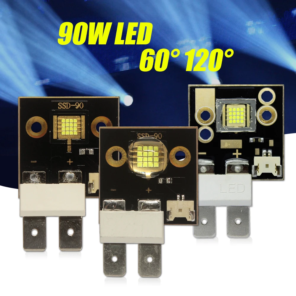 1-5 pz Led Chip 90W SSD-90 luce da palcoscenico ad alta potenza 3V-5V 22A bianco freddo 8000K 60 e 120 gradi testa mobile seguire soprlight Beamlight