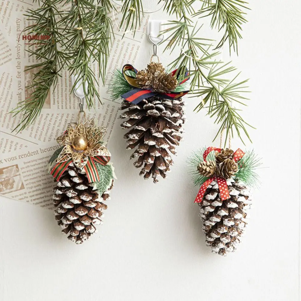 

Creative Artificial Pine Cone Pendants Party Supplies DIY Christmas Tree Ornaments Hanging Xmas Pendant Home Decoration