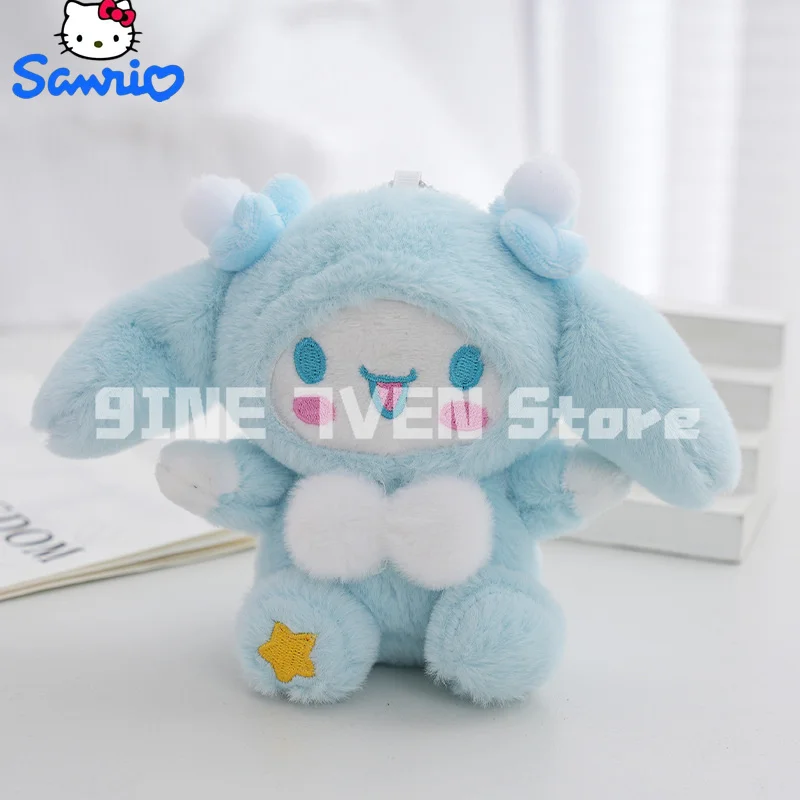 New Sanrio Keychain Hello Kitty Kuromi Cinnamoroll Cross Dressing Plush Doll Kawaii My Melody Anime Cartoon Plushie Toy Gifts