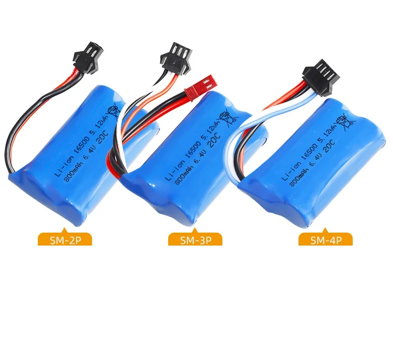 16500 6.4v 800mAh Li-ion battery SM-2P/SM-3P/SM-4P plug/6.4v USB for wltoys A959/A969/18628/18428 R/C car R/C truck R/C boat