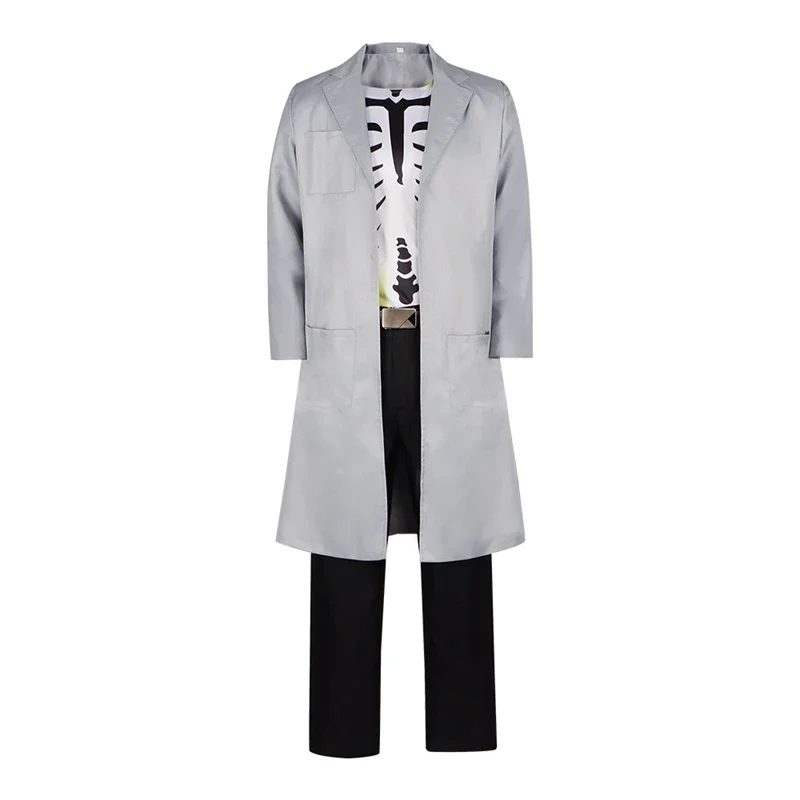 CosplayCommandos أنيمي مخلوق الدكتور الفوسفور تأثيري حلي معطف أبيض حزام علوي السراويل هالوين فانتازيا الكبار الرجال تنكر