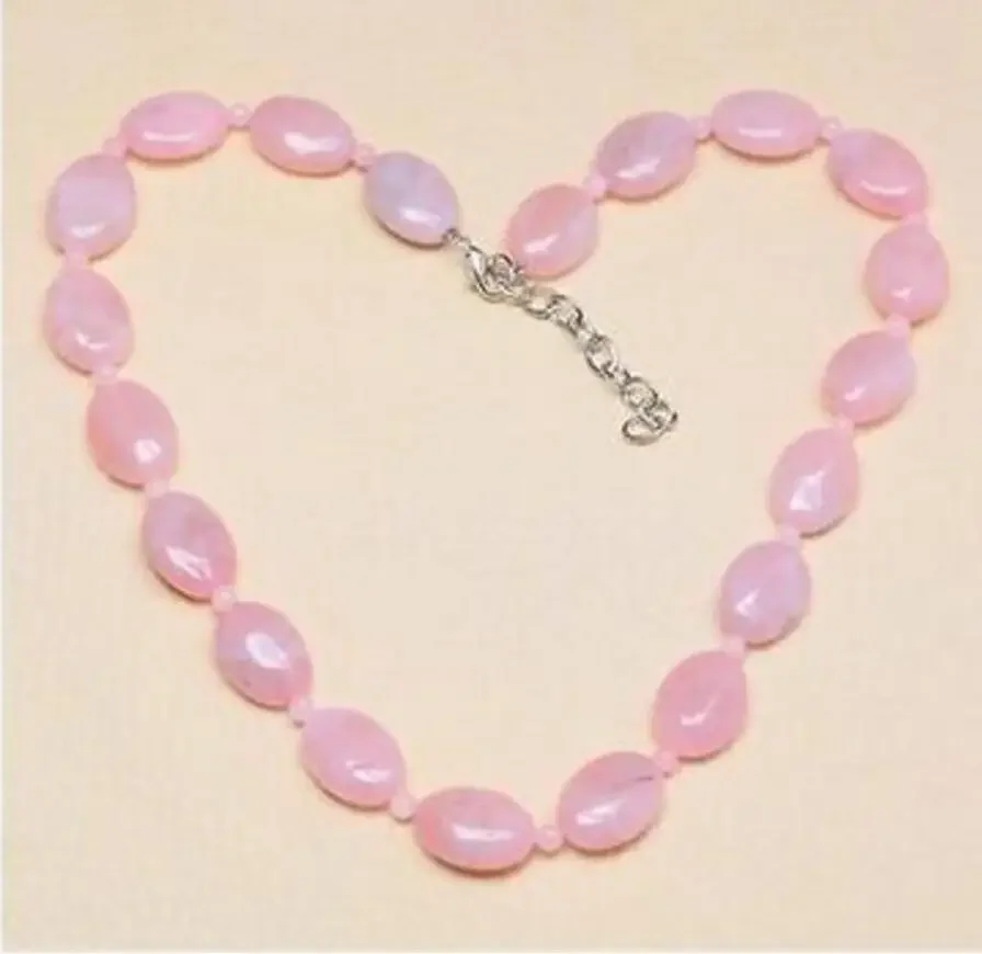 

Красивое ожерелье из бисера с розовым родохрозитом 13x18 мм, 18 дюймов