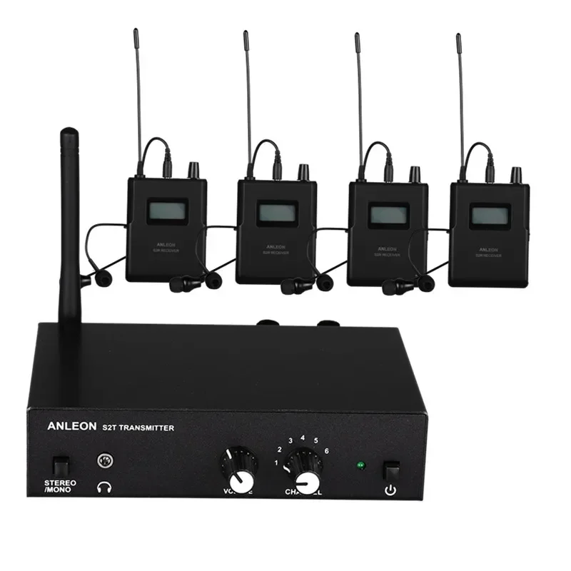 For ANLEON S2 UHF Stereo Wireless Monitor System 670-680MHZ 4Models Professional Digital Stage In-Ear Monitor System 4 Receivers