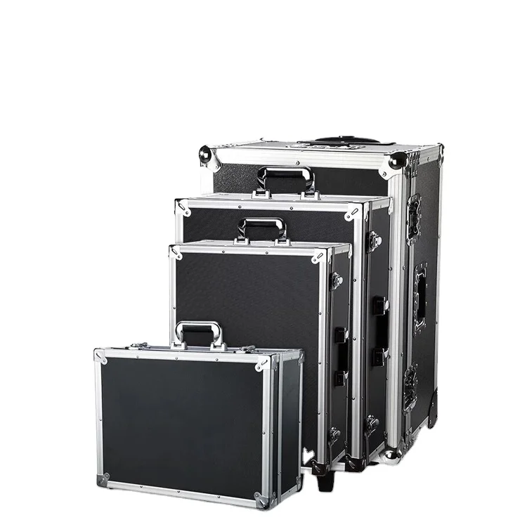 xx-Aluminum Alloy Suitcase for Instrument Equipment Toolbox Portable Aluminium Briefcase Storage Display Case