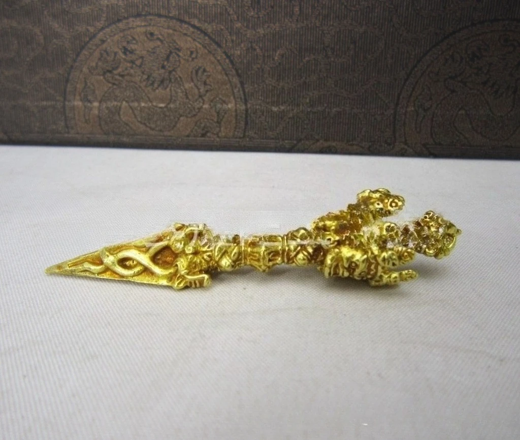 Pure Brass Demon Slaying Pestle, Three Sided Puba Pestle, Diamond Pestle, Diamond Pendant