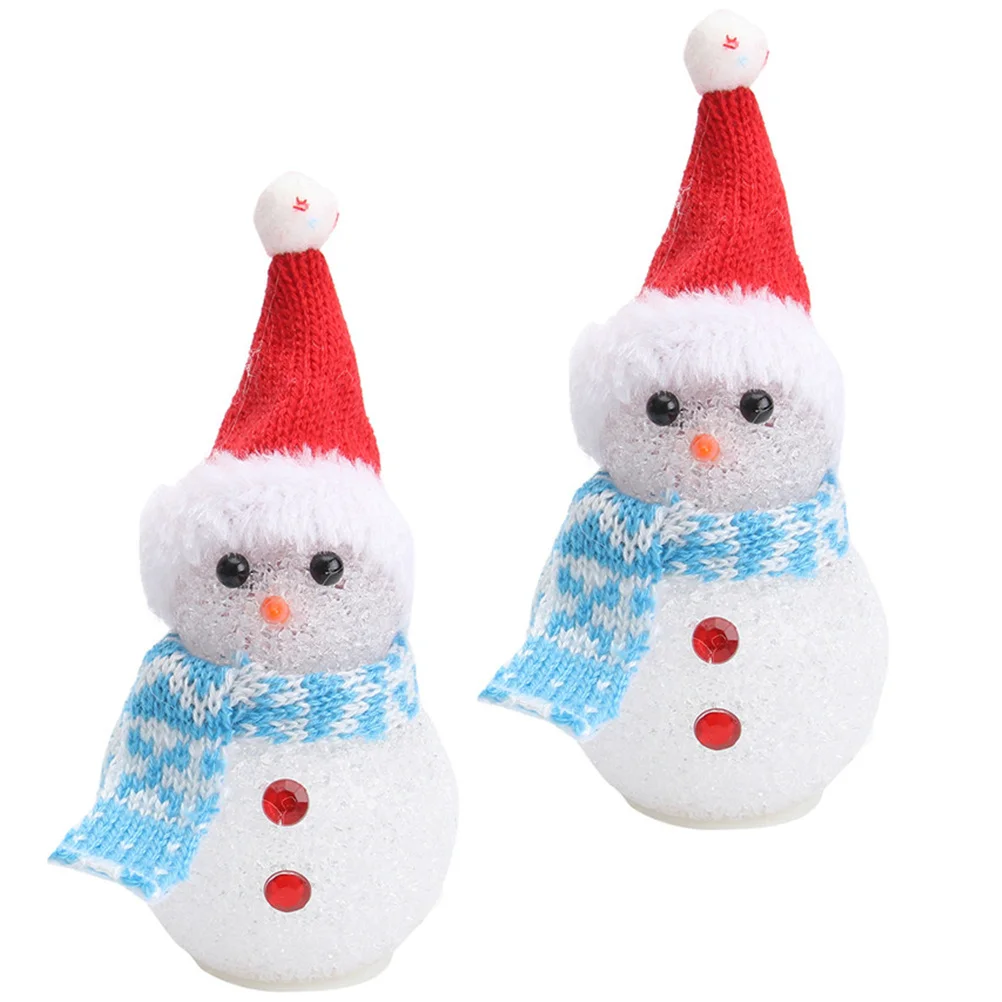 

2 шт., рождественская лампа в виде снеговика, светодиодный светящийся рождественский ночник, красочные теплые светящиеся украшения, лампа в виде снеговика, рождественские светящиеся игрушки