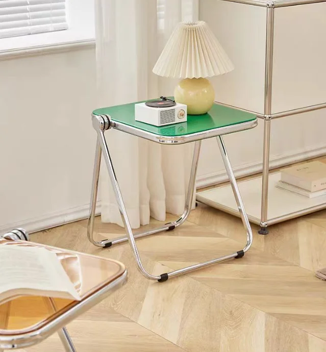 Folding Side Table - Fashionable Transparent Coffee Table for Living Room Sofa Corner & Balcony Coffe Table