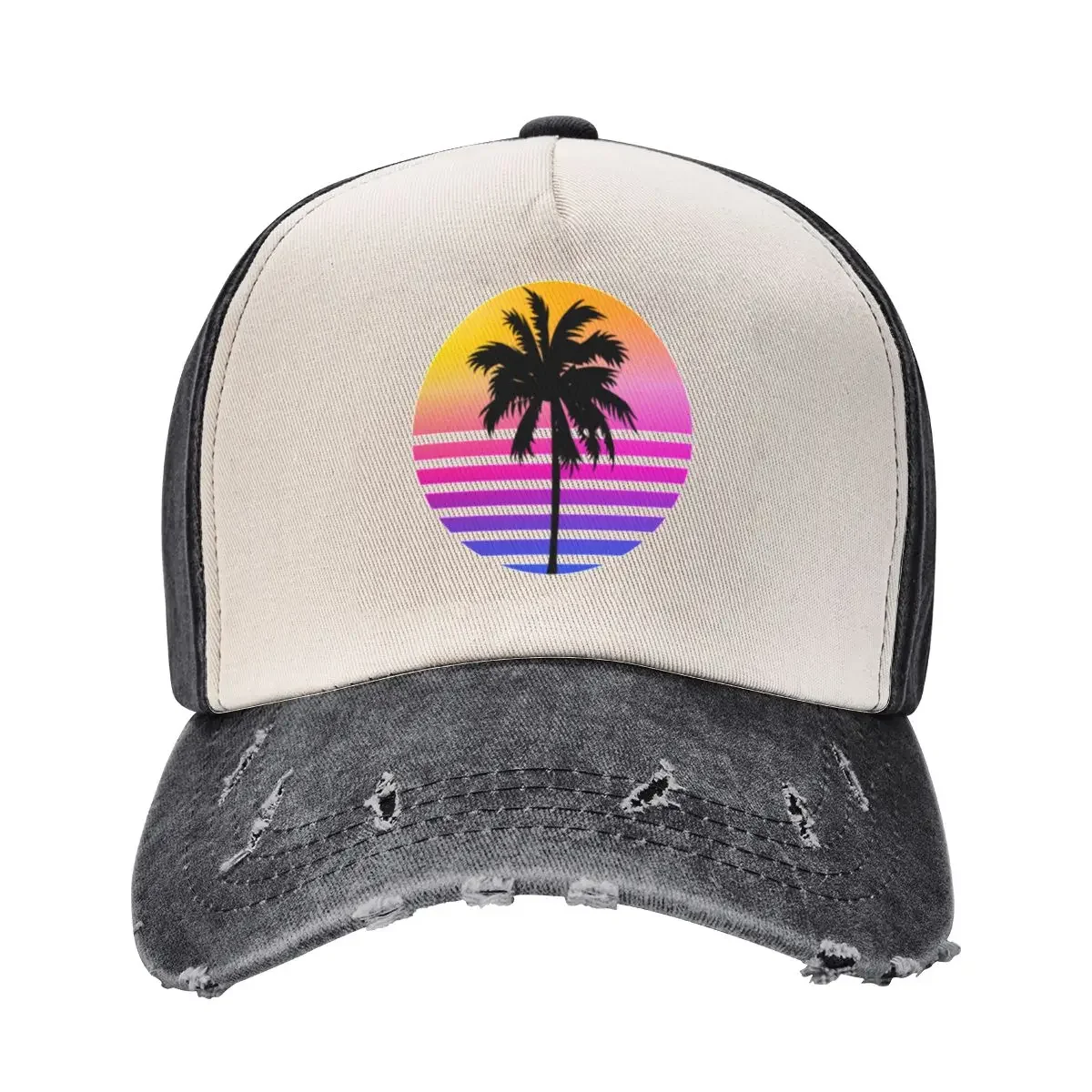 Retro 80s Sunset Palm Tree Aesthetic Baseball Cap foam party Hat fishing hat Hat Luxury Brand Women's Beach Outlet 2025 Men's