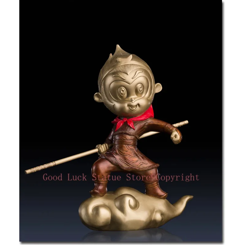 Global Christmas gift TOP art Collection business talisman God of War Sun WuKong 3D brass HOME OFFICE Company ART WORK