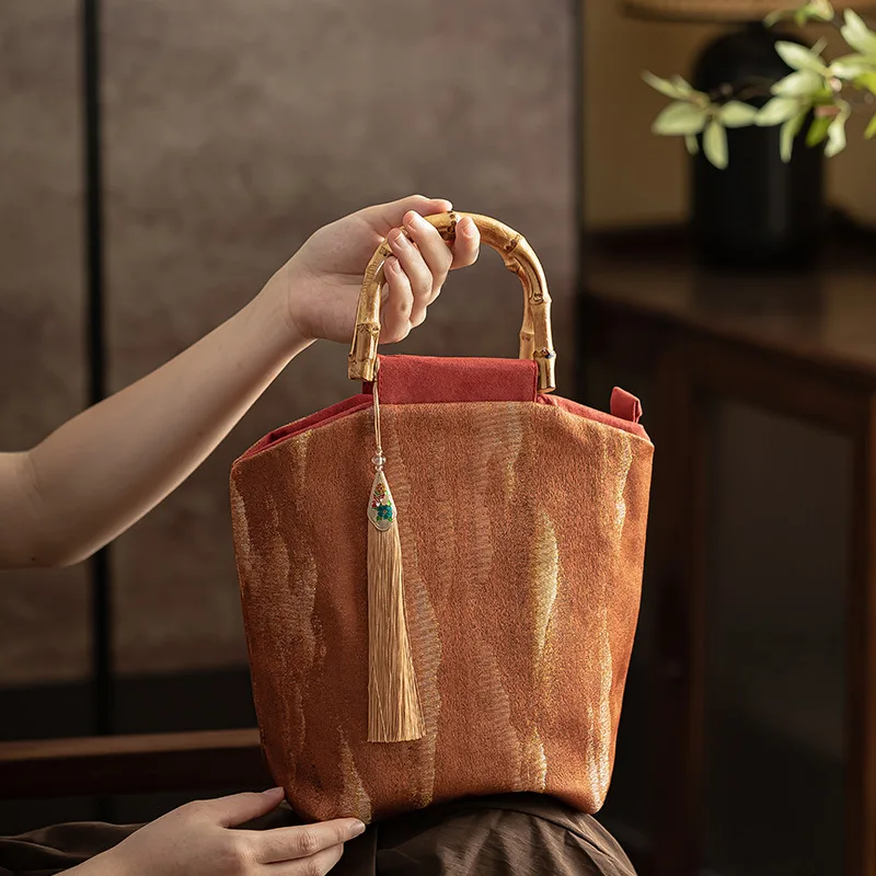 

Chinese Style Classical Embroidery Bamboo Knot Women's Handbag