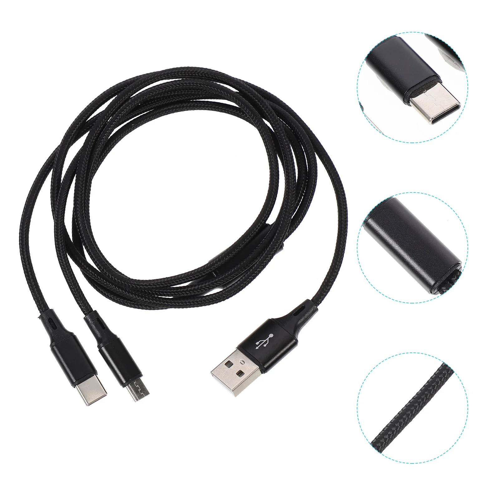 Dual Head Nylon Gevlochten USB Type C Oplaadkabel Snelle overdracht Telefoon Oplaadsnoer Duurzame lange kabel Slijtvast
