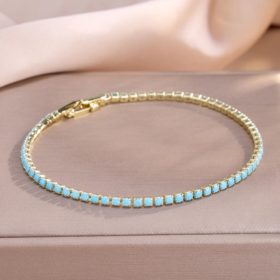 Yupsk 3 قطعة/1 قطعة تصميم المتخصصة الفيروز أربع أوراق زهرة تكويم سوار أساور للنساء مجوهرات رائعة هدية بالجملة