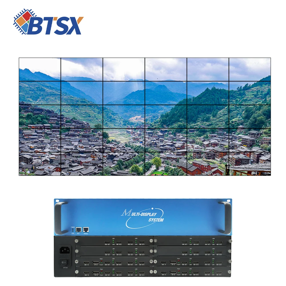 8Kx4K60Hz Multi-monitor Expander 4 in 32 Out Multi-display Extender 2x16 5x6 4x8 Pixel-to-pixel Multi-sreen Expander