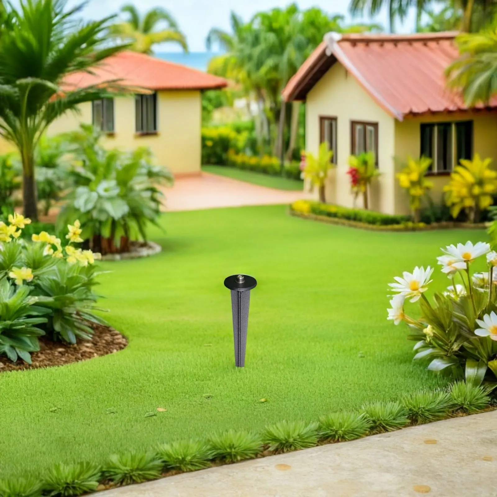 4 piquets de fixation légers et robustes pour éclairage paysager, lampes de pelouse, polyvalents pour jardin, allée, chemin et décorations de vacances