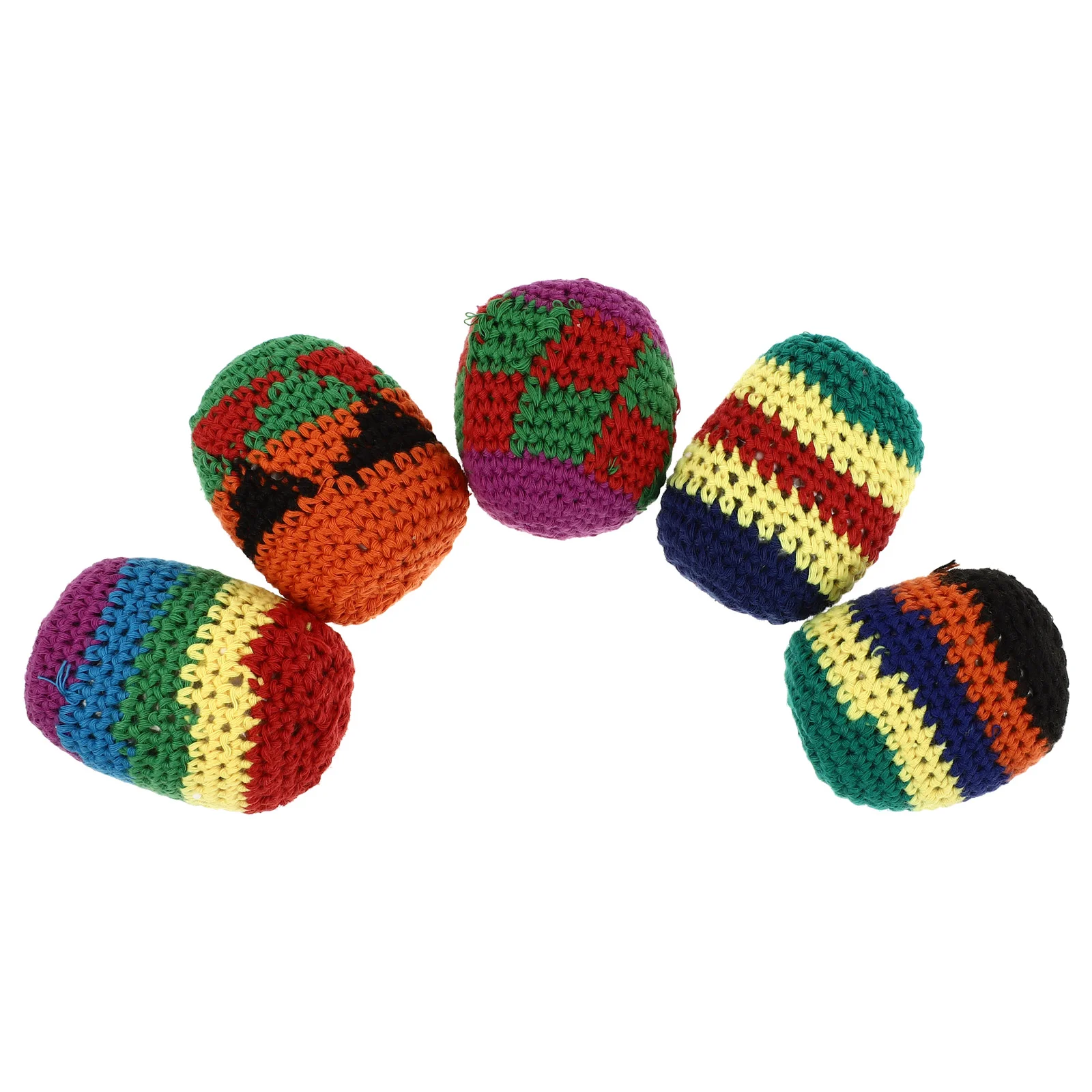 5 Pcs Soft Kickball Wool Sandbag Foot Bags Crochet Yarn Plastic Woven Balls Child