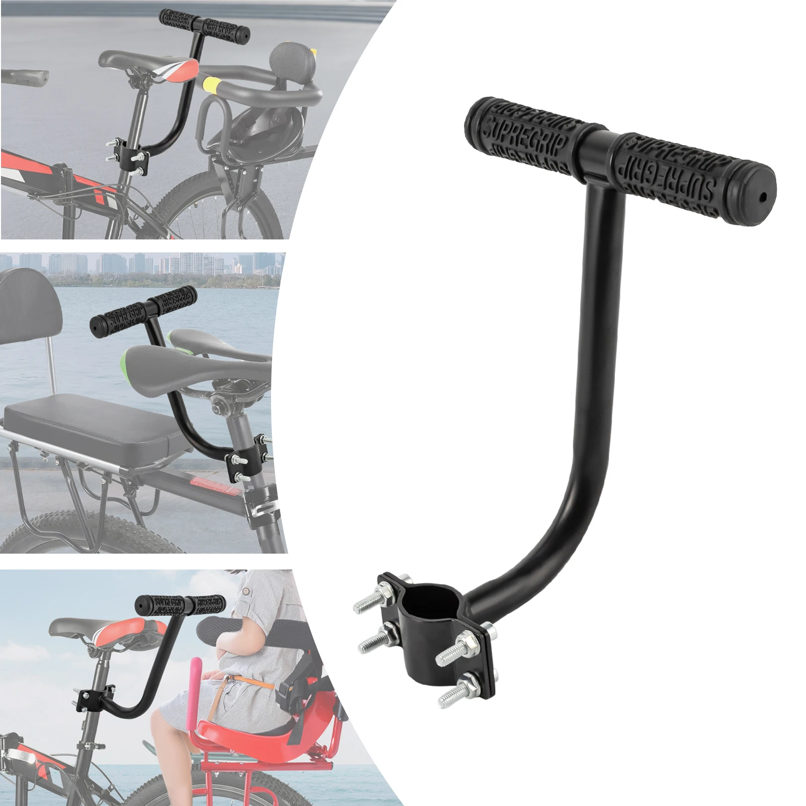 Bike Rear Seat Handle Grip Bicycle Handle Child Safety Handle Bicycle Armrest for The Rear Seat