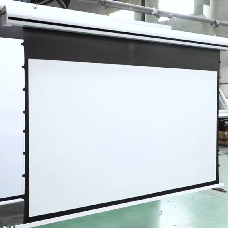 High quality  110 inch 16:9 4K  front material NEW type Central Control System  Motorized Tab Tension Projector  Screens