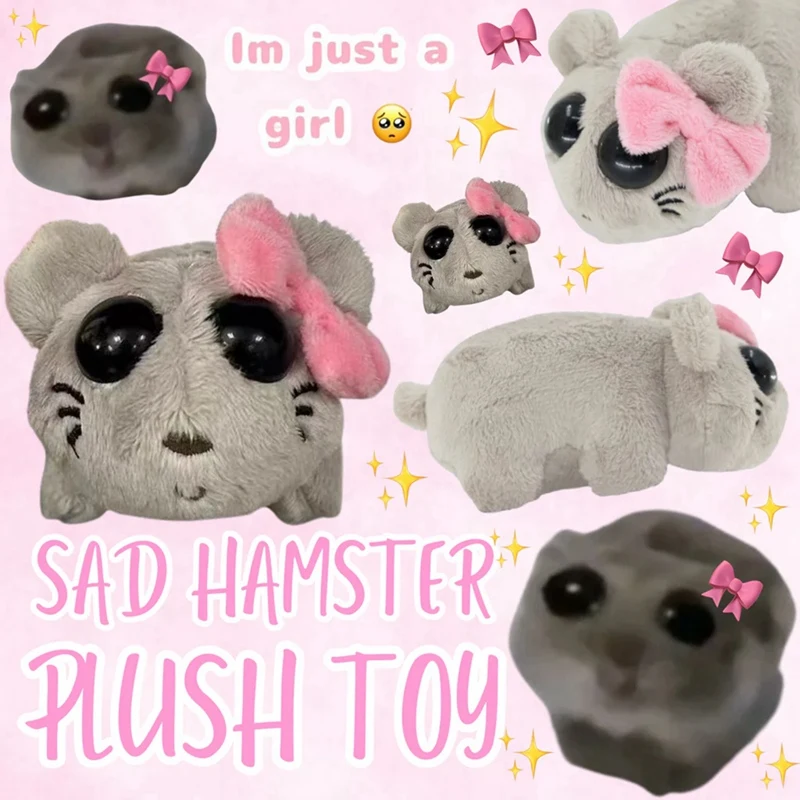 

Sad Hamster Plush, Hamster Toys, Sad Hamster Meme Plush Toy With Built In Push Button Violin Sound, Soft Cuddly