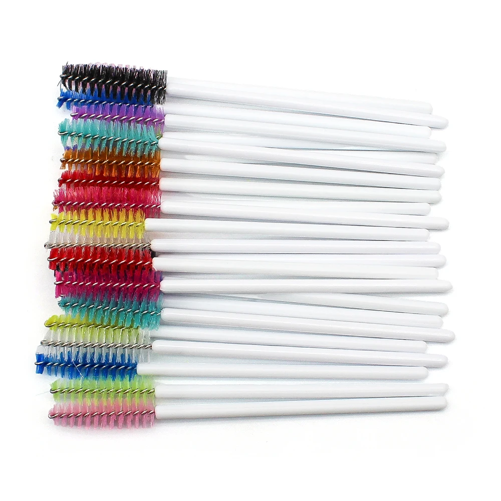 50 قطعة المتاح رمش الصولجانات فرشاة الحاجب مشط رموش تمديد اكسسوارات عصا الماسكارا ماكياج المهنية الجمال أداة